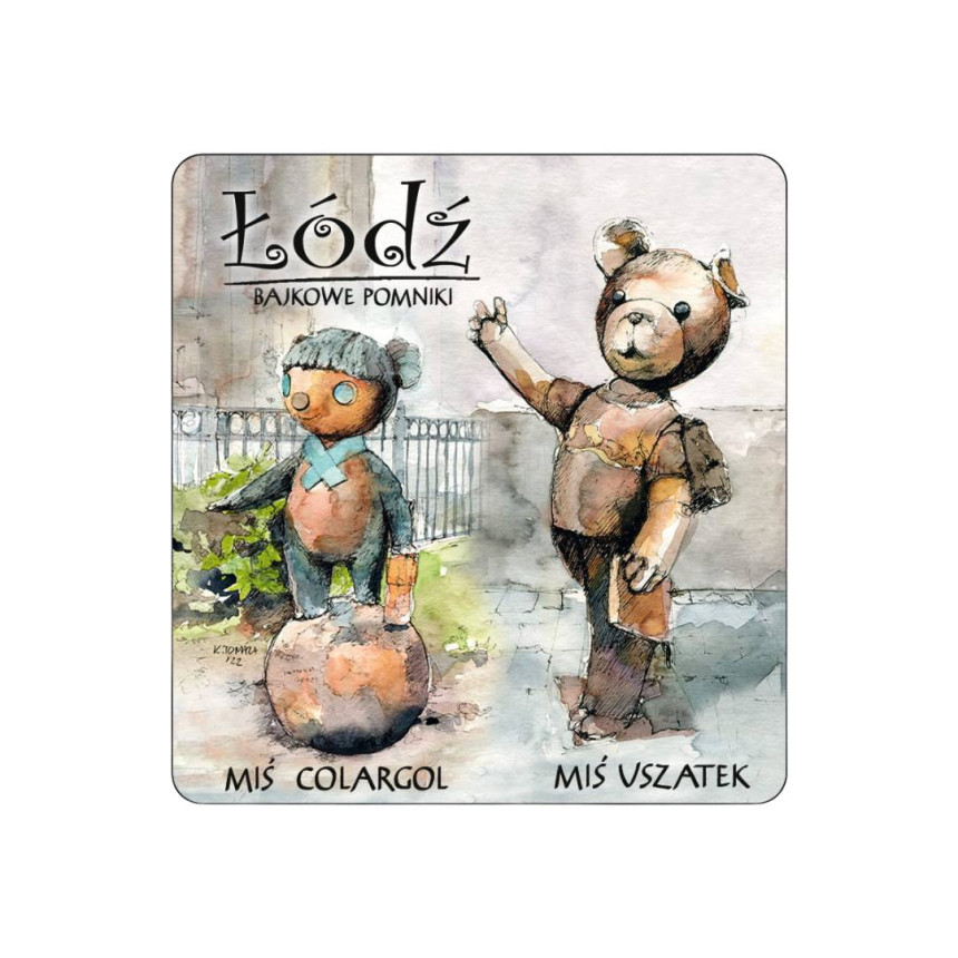 Magnes z Łodzi Miś Uszatek i Miś Colargol Akwarela