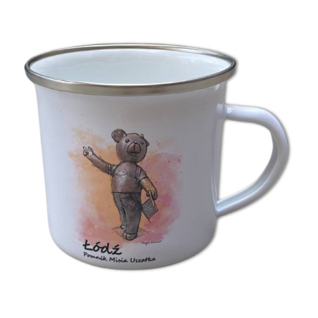 Kubek blaszany emaliowany Kot Filemon i Bonifacy Miś Uszatek