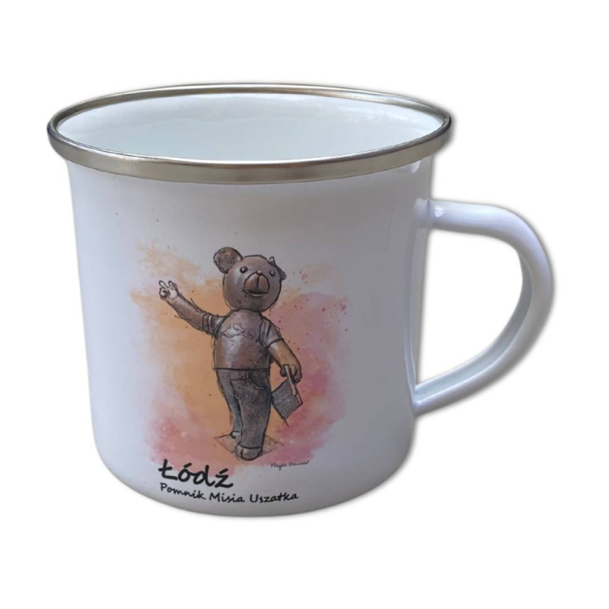 Kubek blaszany emaliowany Plastuś  i Miś Uszatek