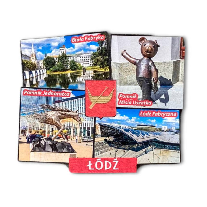 Magnes drewniany Łódź Biała Fabryka