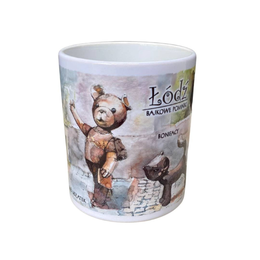 Kubek Łódź Akwarela Bajkowe Pomniki Koty Filemon i Bonifacy