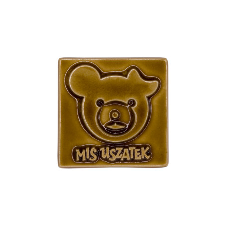 Magnes Ceramiczny Miś Uszatek Kwadrat Brąz