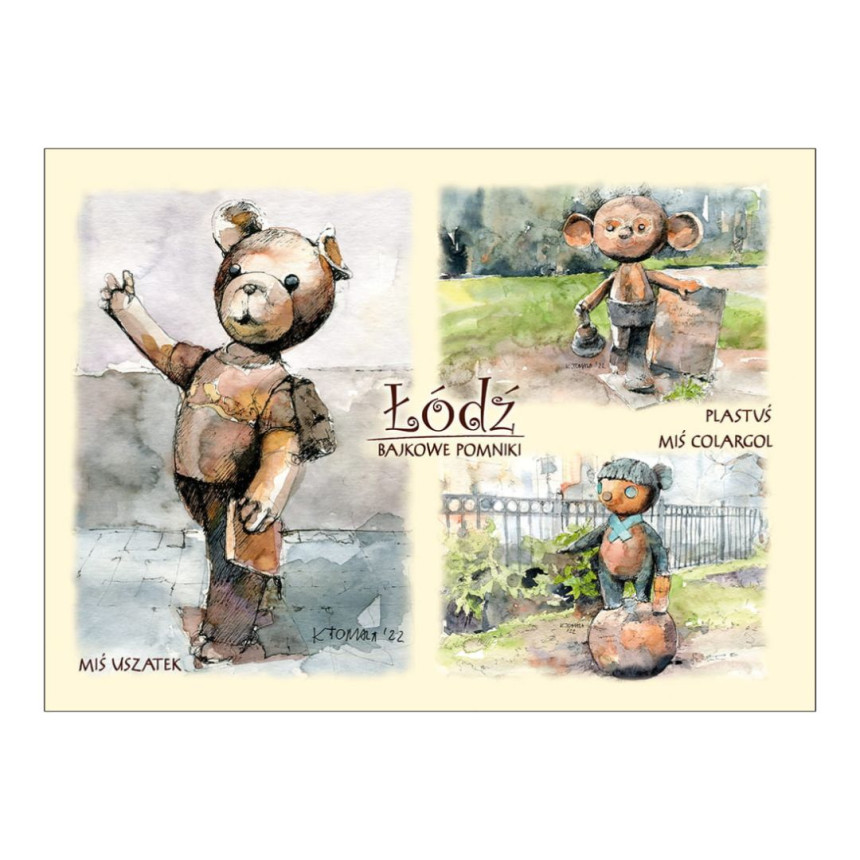 Pocztówka B6 Łódź Bajkowe Pomniki Plastuś