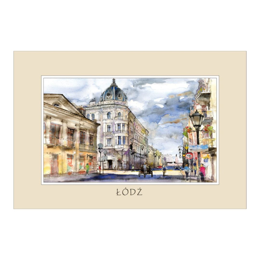 Reprodukcja 10x15cm Łódź Ulica Piotrkowska 1