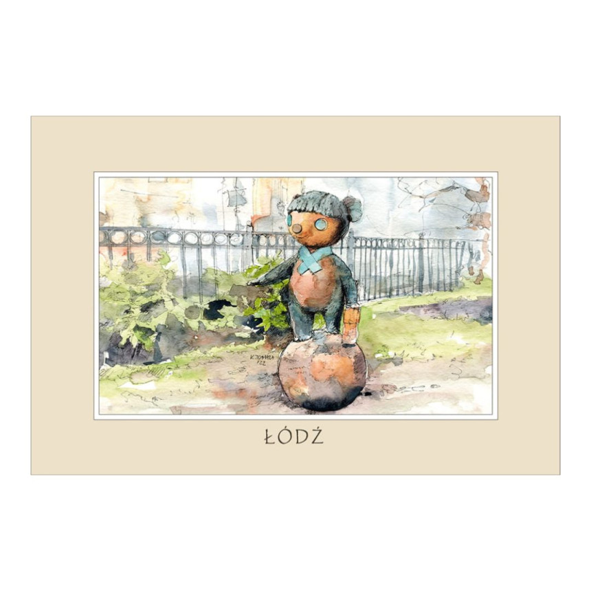 Reprodukcja 10x15cm Łódź Bajkowe Pomniki Miś Colargol