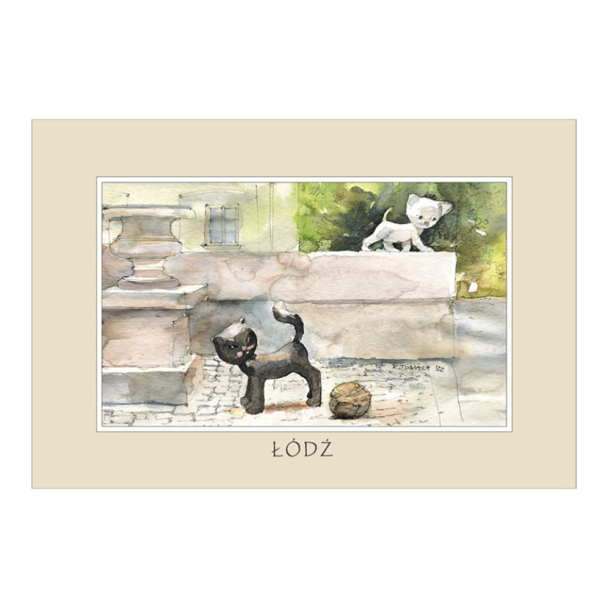 Reprodukcja 10x15cm Łódź Bajkowe Pomniki Kot Filemon i Bonifacy