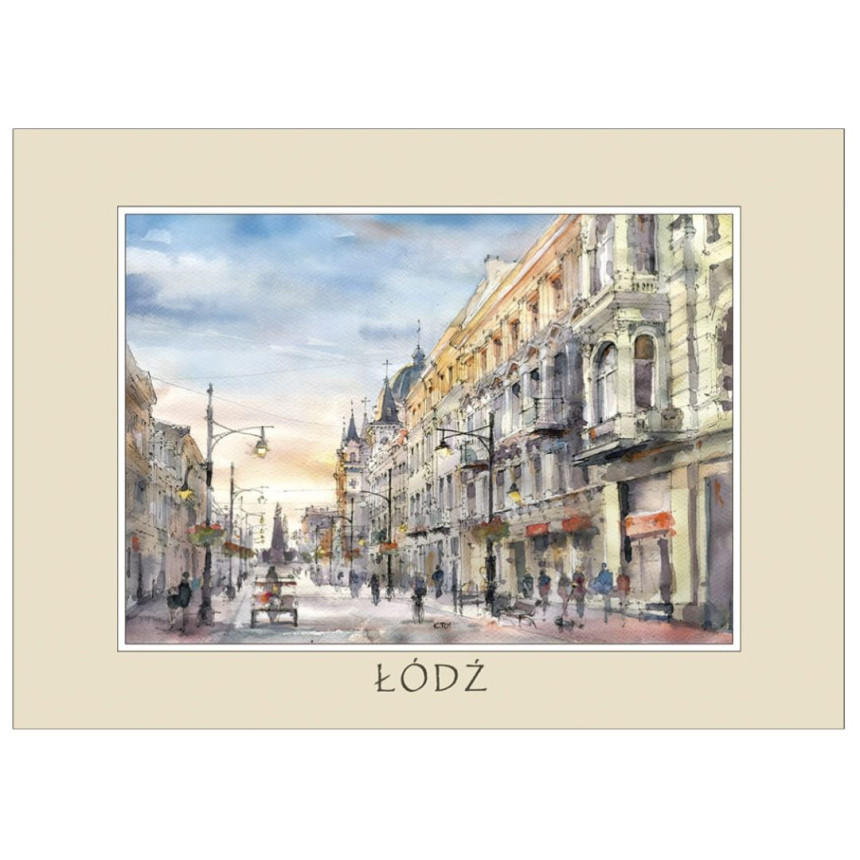 Reprodukcja 15x21cm Łódź Ulica Piotrkowska 1