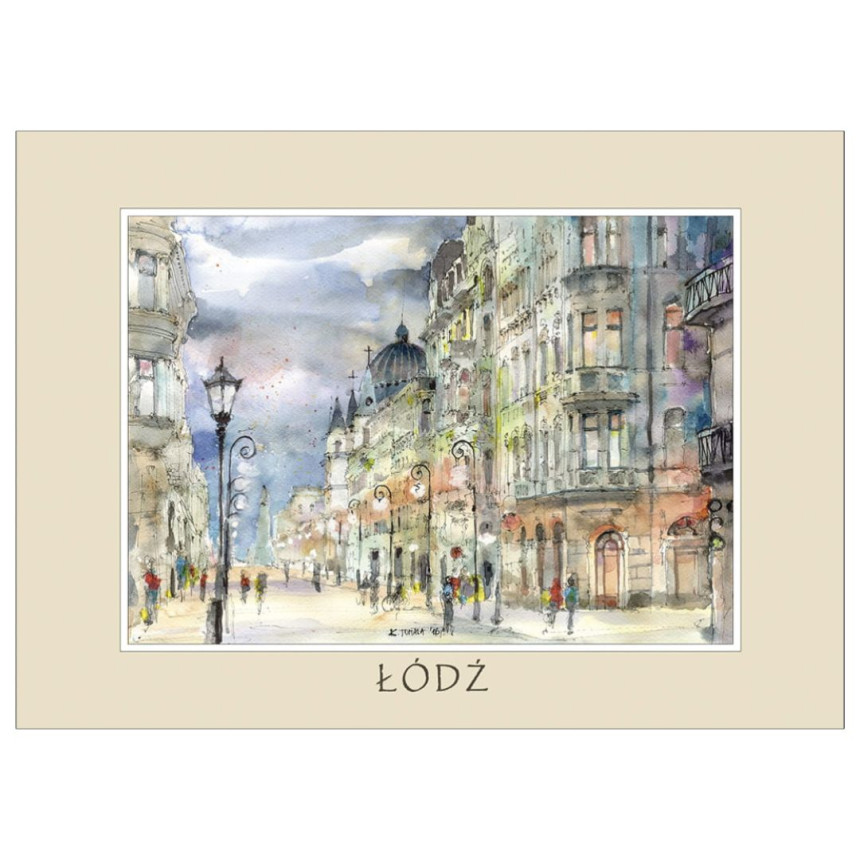 Reprodukcja 15x21cm Łódź Ulica Piotrkowska 2