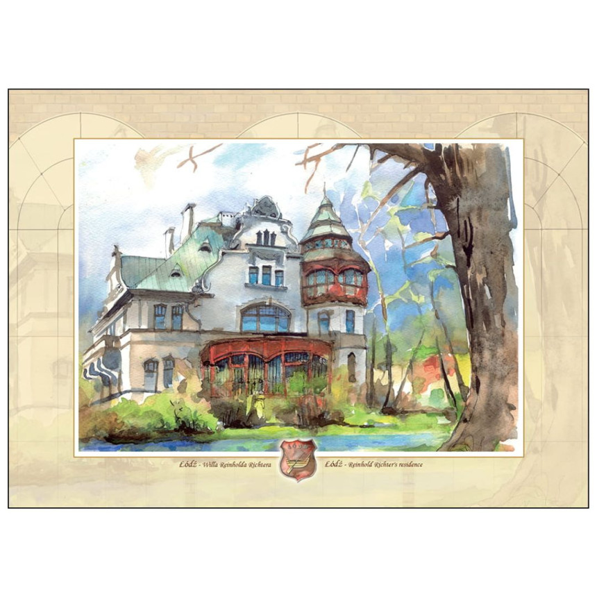 Reprodukcja 15x21cm Łódź Willa Reinholda Richtera