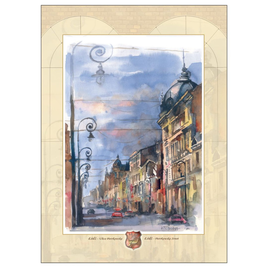 Reprodukcja 15x21cm Łódź Ulica Piotrkowska 3