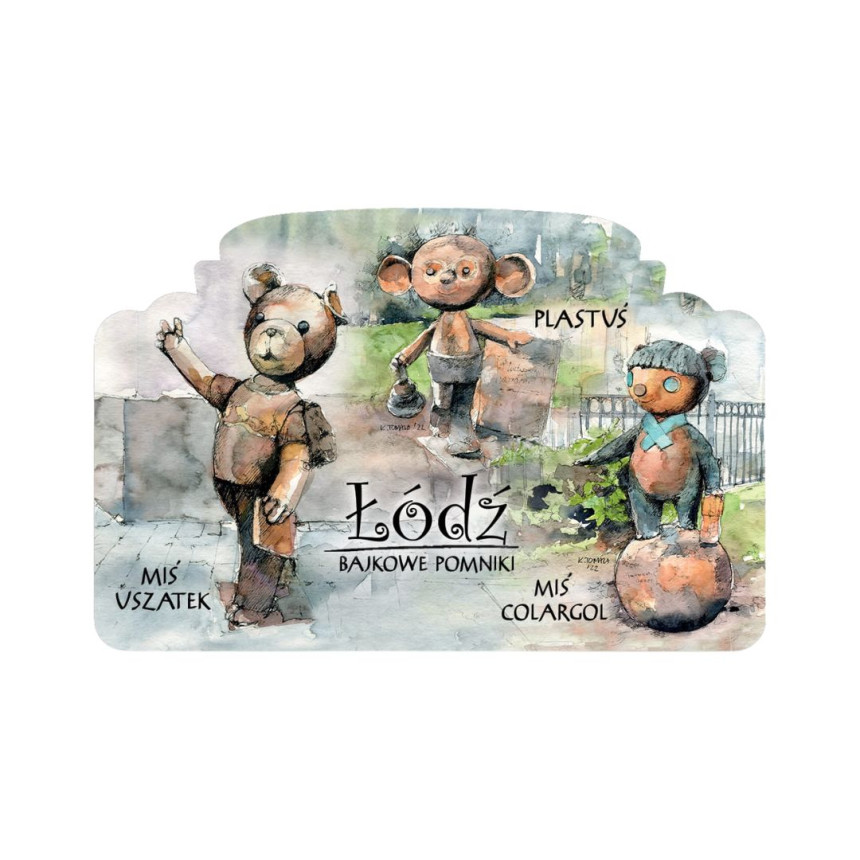 Magnes z Łodzi Miś Uszatek Plastuś Miś Colargol Akwarela