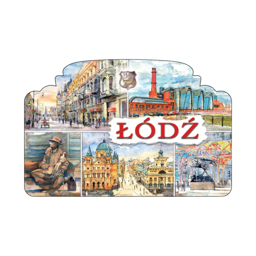 Magnes z Łodzi Ławeczka Tuwima EC1 Akwarela