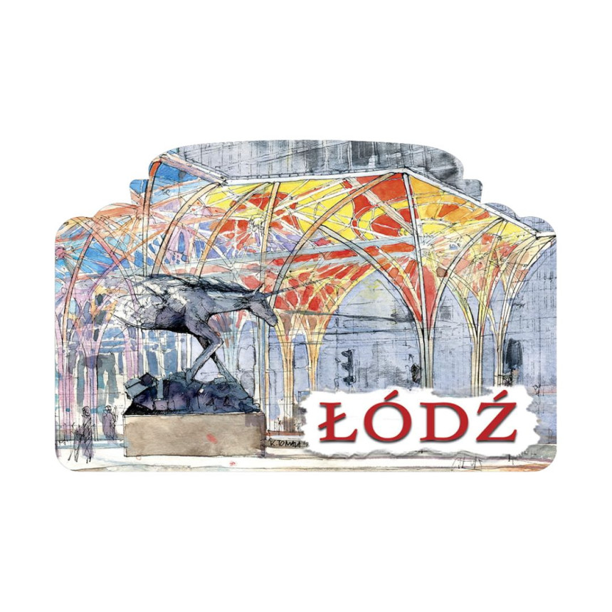 Magnes z Łodzi Pomnik Jednorożca Akwarela