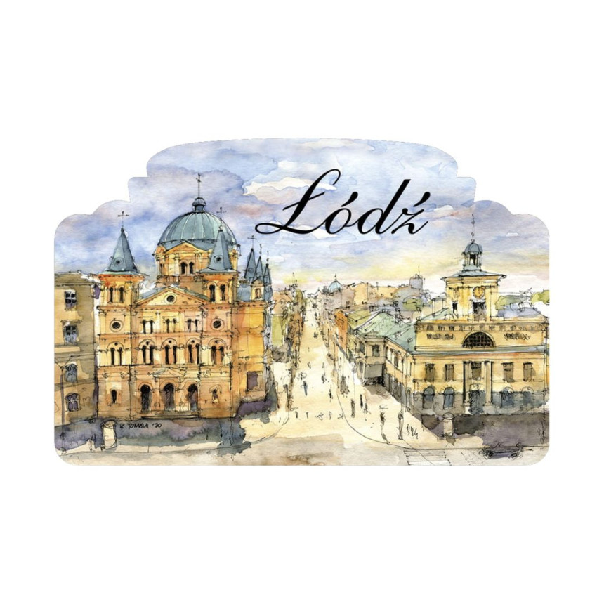 Magnes z Łodzi Plac Wolności Akwarela