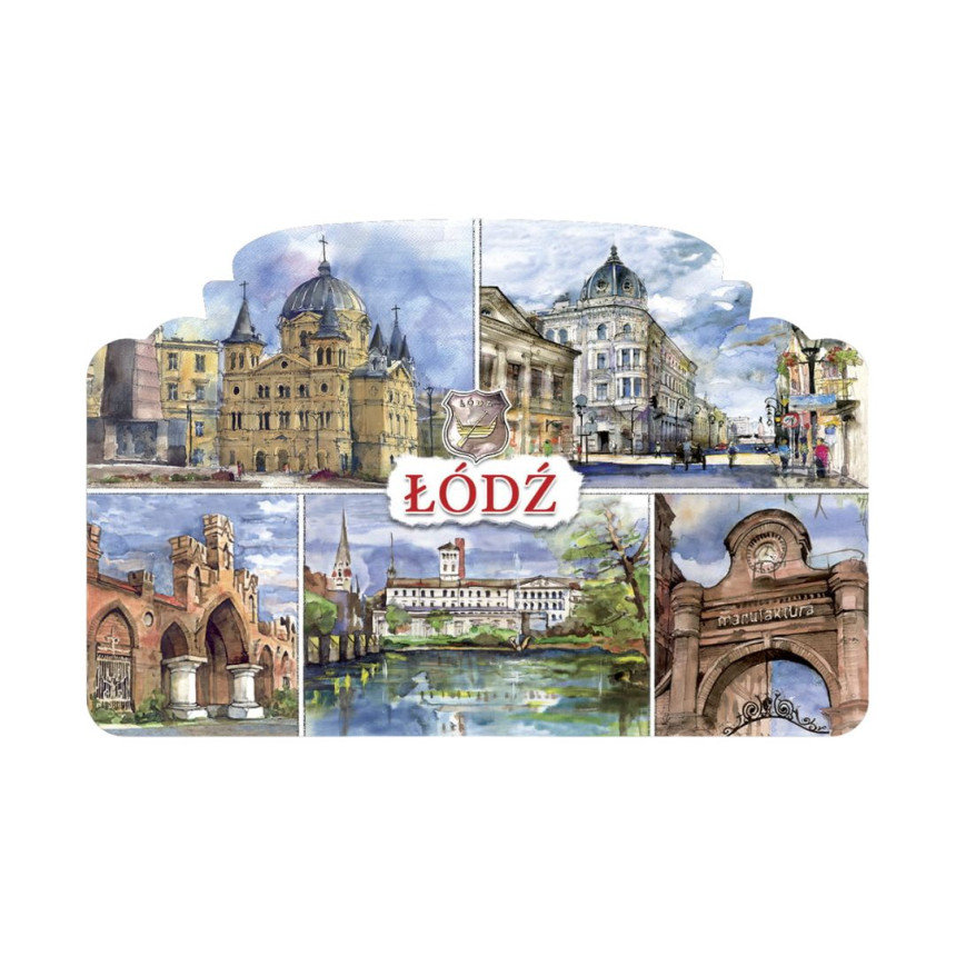 Magnes z Łodzi Biała Fabryka Beczki Grohmana Akwarela