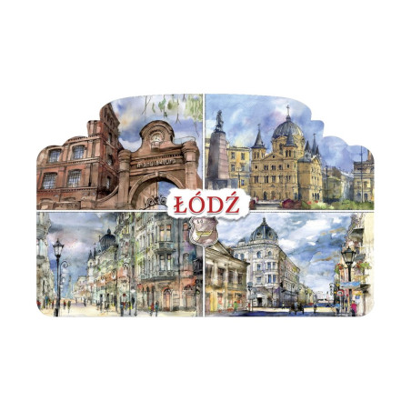 Magnes z Łodzi Brama Manufaktury Ulica Piotrkowska Akwarela