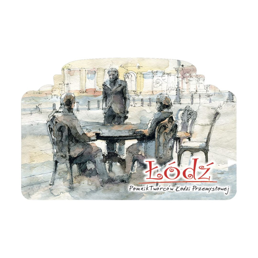 Magnes z Łodzi Pomnik Twórców Łodzi Przemysłowej Akwarela