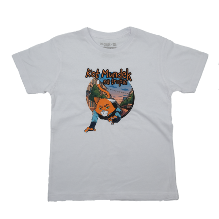 Koszulka dziecięca KOT MUNDEK biała