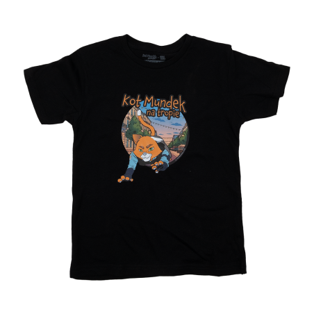 Koszulka dziecięca KOT MUNDEK czarna