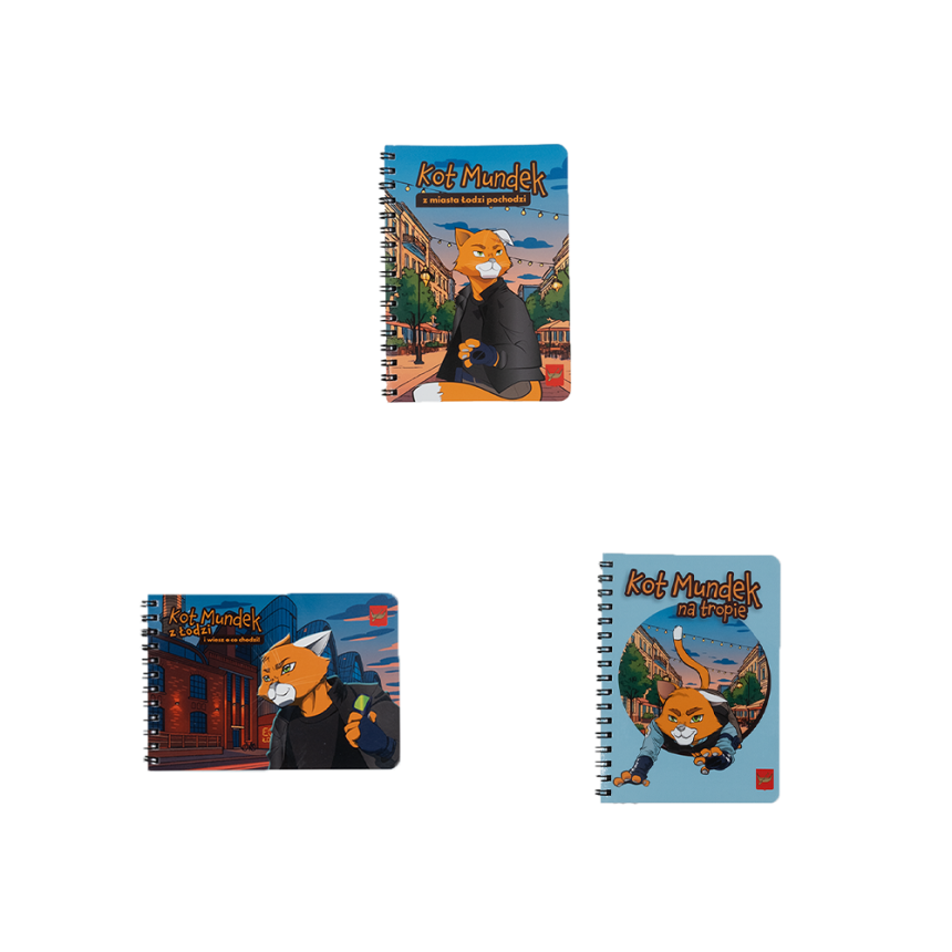 Notes spiralowy A6 KOT MUNDEK w EC1