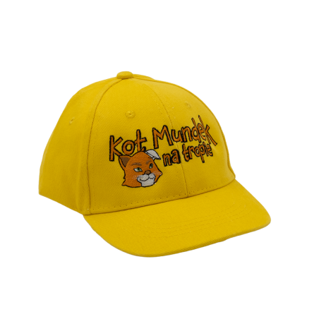Czapka z daszkiem KOT MUNDEK żółta
