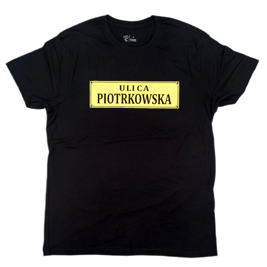 Koszulka tablica ul. Piotrkowska czarna męska