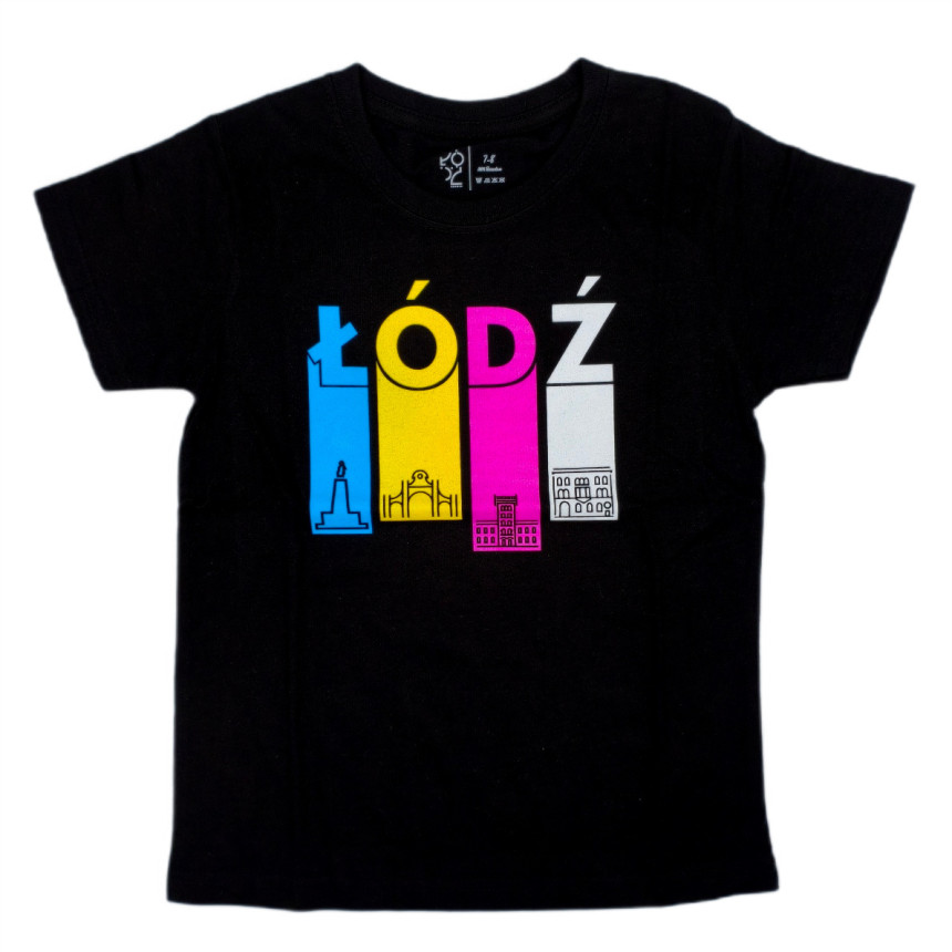 Koszulka Łódź Paski czarna dziecięca