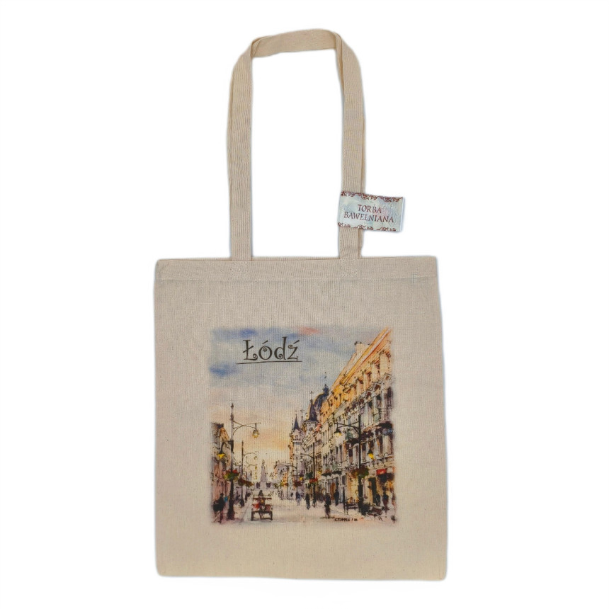 Torba bawełniana Łódź Piotrkowska Akwarela