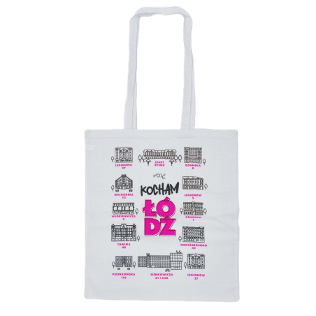 Torba Bawełniana KOCHAM ŁÓDŹ biała