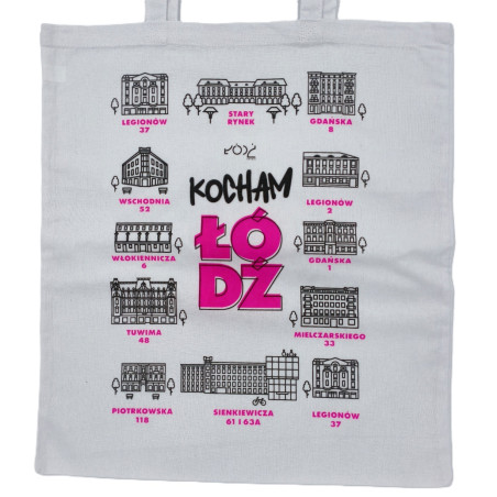 Torba Bawełniana KOCHAM ŁÓDŹ biała