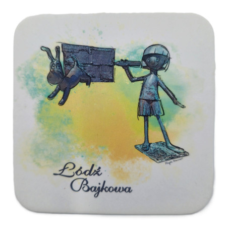 Podkładka pod kubek Bajkowa - Piotruś i jego Piesek Zaczarowany Ołówek