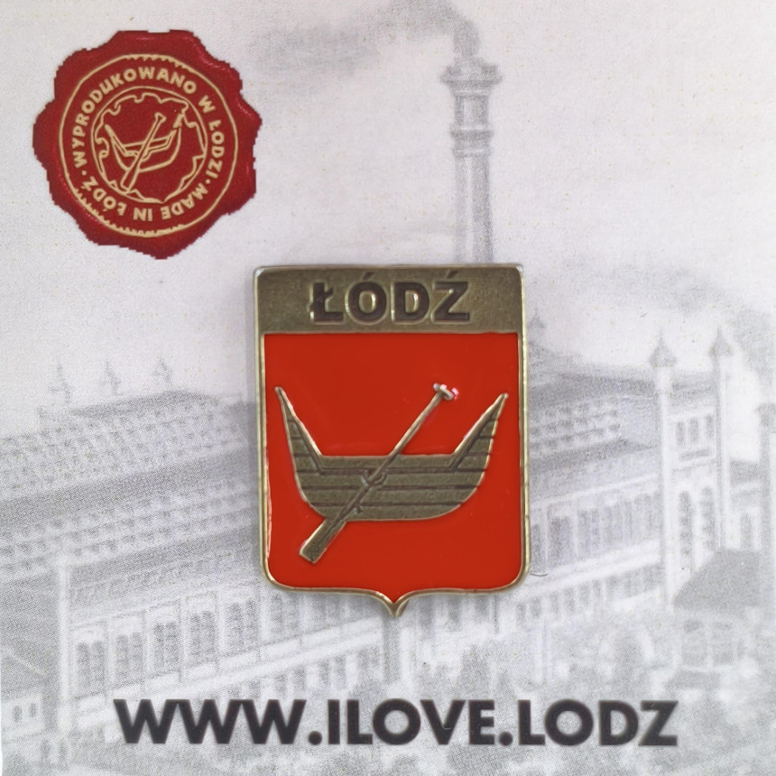 Pin kolorowy herb Łodzi