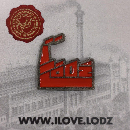 Pin kolorowy FABRYKA CZERWONY