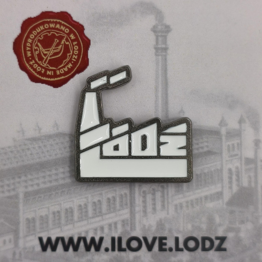 Pin kolorowy FABRYKA BIAŁY