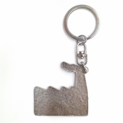 Brelok metalowy Łódź fabryka biały