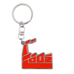 Brelok metalowy Łódź fabryka czerwony