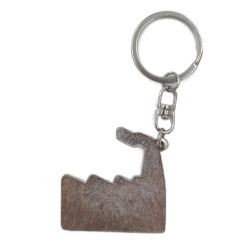 Brelok metalowy Łódź fabryka czerwony