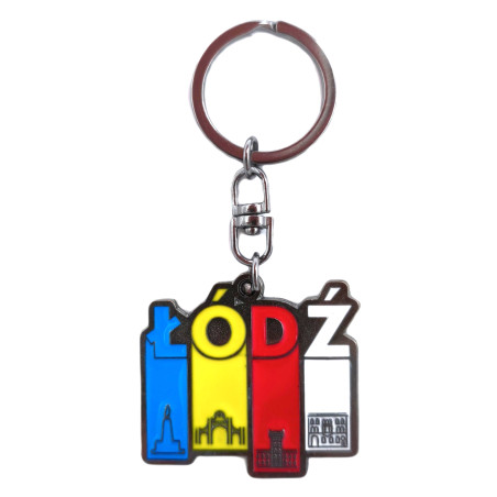 Brelok metalowy kolorowy paski