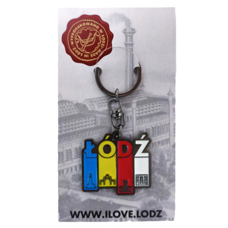 Brelok metalowy kolorowy paski