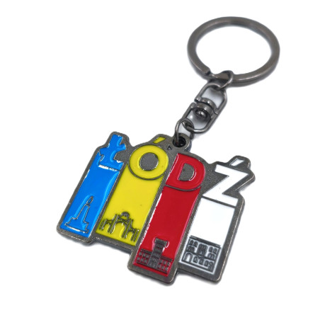 Brelok metalowy kolorowy paski