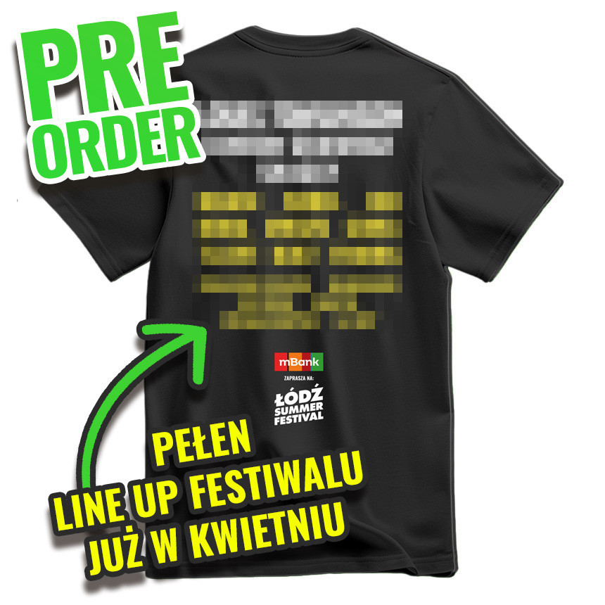 CZARNA KOSZULKA LINEUP ŁÓDŹ SUMMER FESTIWAL 2026