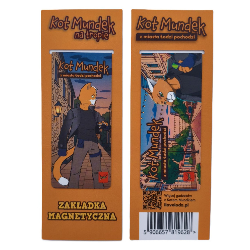 Zakładka magnetyczna KOT MUNDEK pomarańczowa