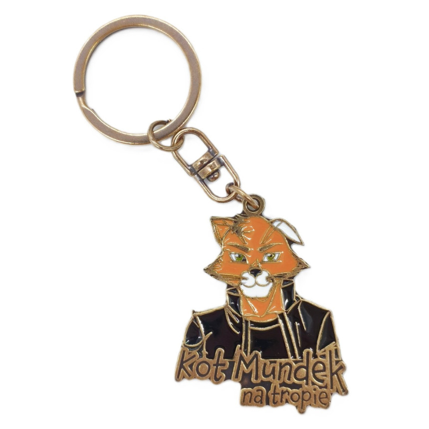 Brelok metalowy KOT MUNDEK krótki