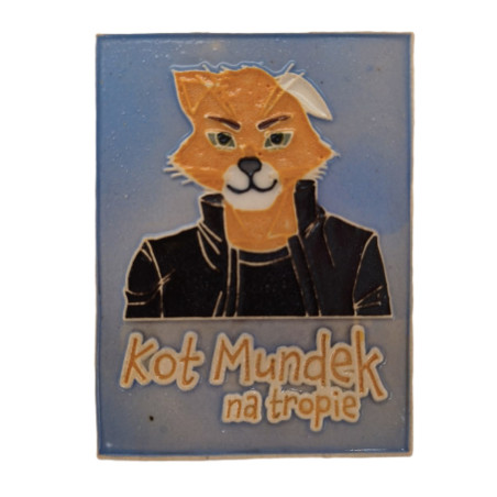 Magnes ceramiczny KOT MUNDEK błękitny