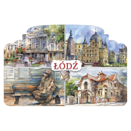 MAGNES CZTERODZIELNY AKWARELA  ŁÓDŹ