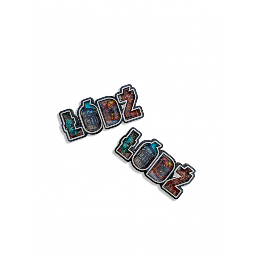 Magnes ŁÓDŹ Napis EPOXY