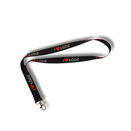 Smycz Czarna I Love Lodz