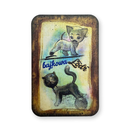 Magnes Drewniany Bajkowy Kot Filemon i Bonifacy